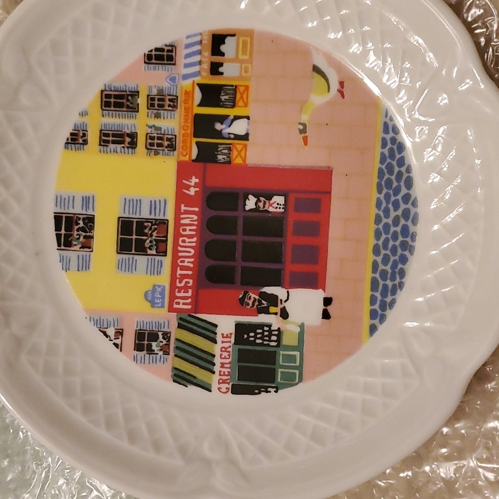 6 Different Plates 5.75” Philippe Deshoulierres Lourioux Porcelein French Shops